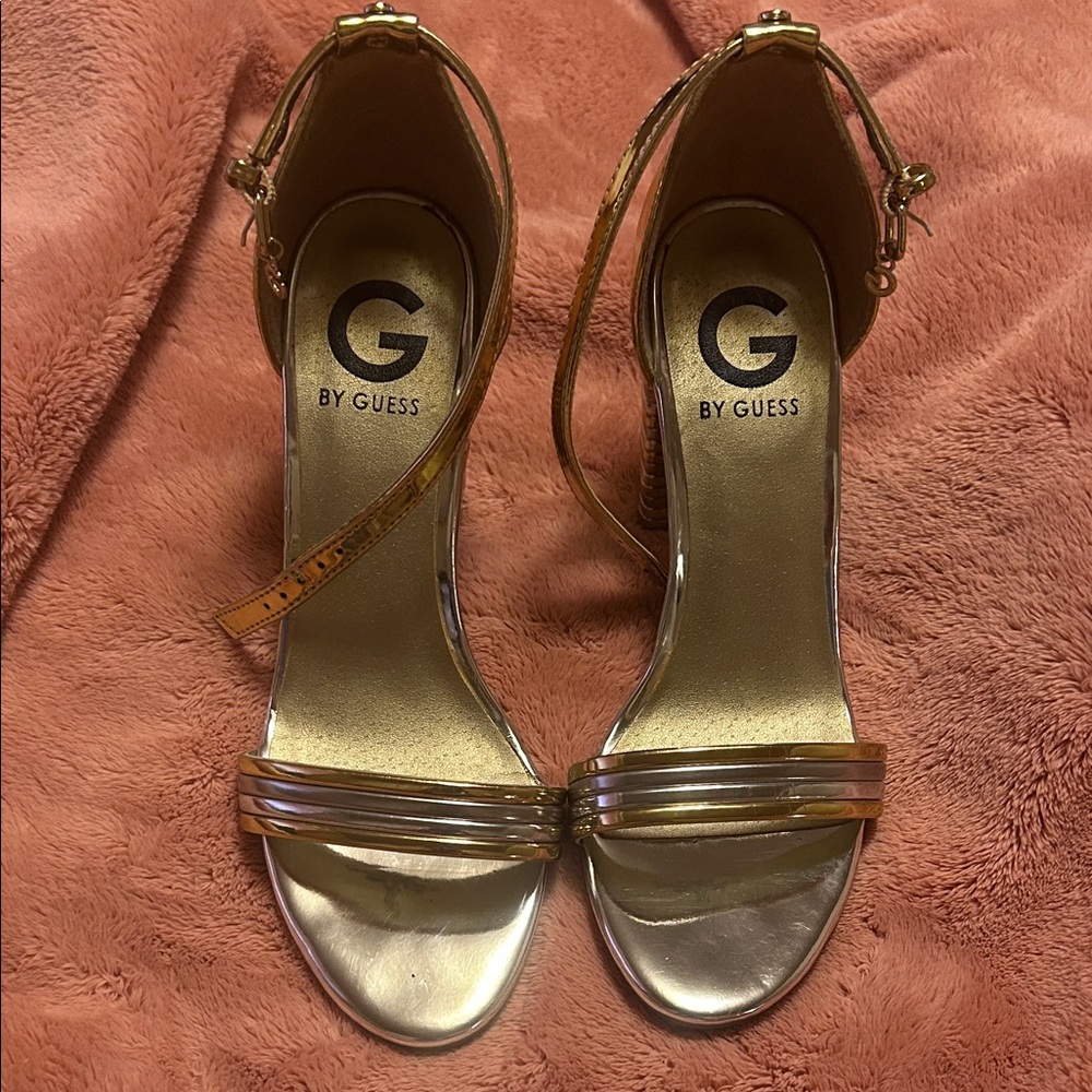 G by Guess Women's Metallic Gold Heels
